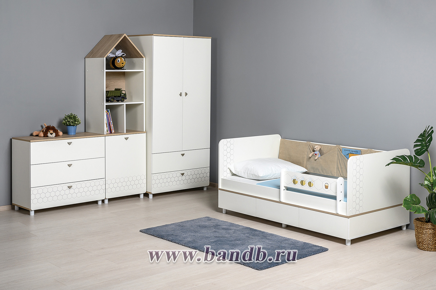 Мебель для детской комнаты Эйп № 1 цвет белый/дуб белый Картинка № 10