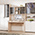 Набор мебели Бостон для работы дома цвет дуб эндгрейн элегантный/фасады МДФ милк рикамо софт