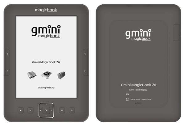 Gmini MagicBook Z6: ридер с экраном E-Ink Pearl.