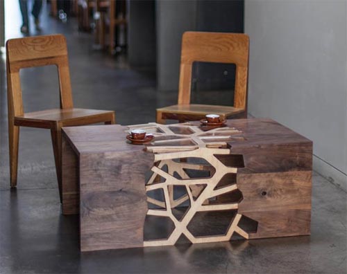 Причудливый деревянный столик от «Gradient Matter» 