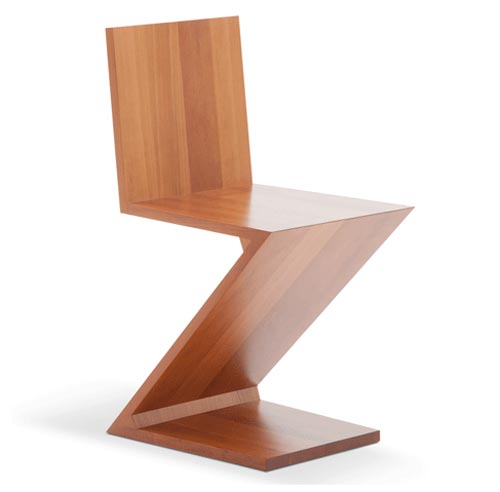 Деревянное кресло-зигзаг от голландского архитектора Gerrit Rietveld
