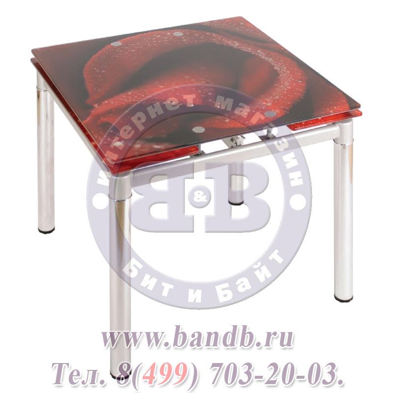 Стеклянный обеденный стол Роза В-179 ДП25 стекло 10 мм