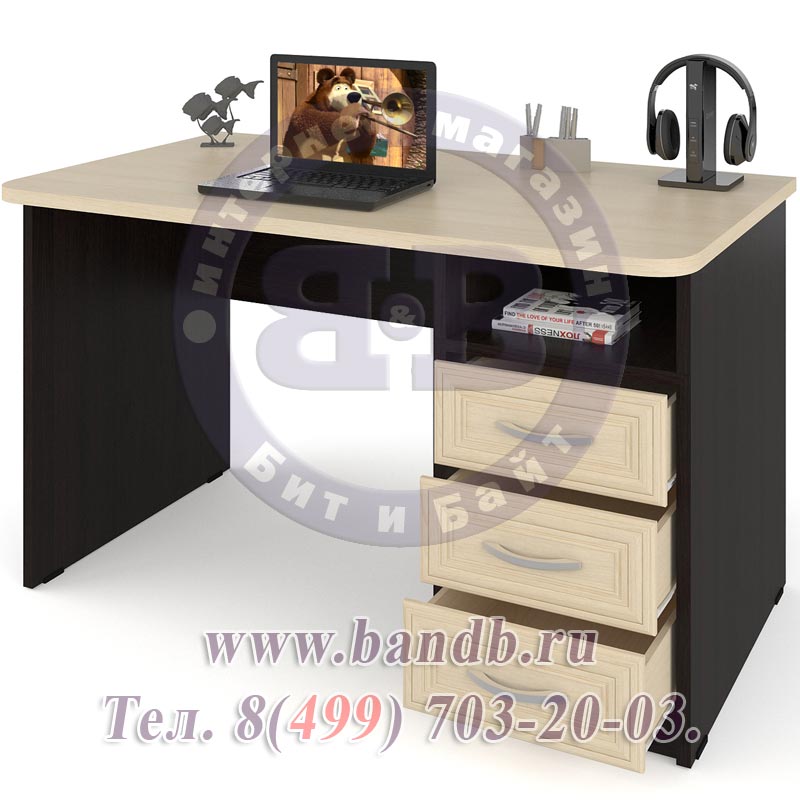 Письменный стол МД 1.05 цвет венге/дуб, венге письменные столы Картинка № 2