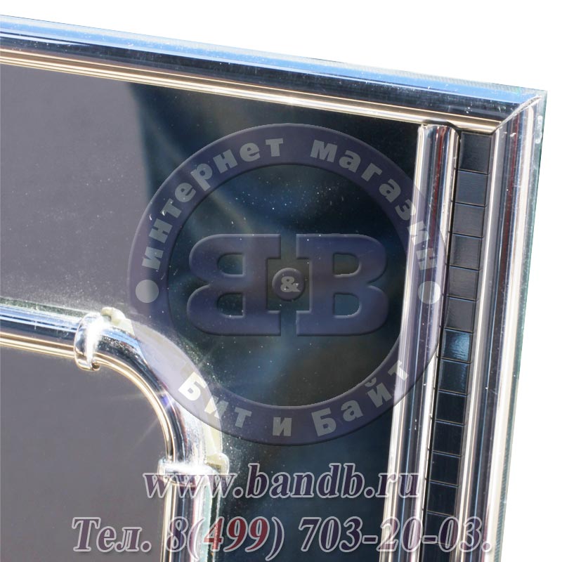 Зеркало с полкой 50х65 см. 122В серебро куб голубой Картинка № 6