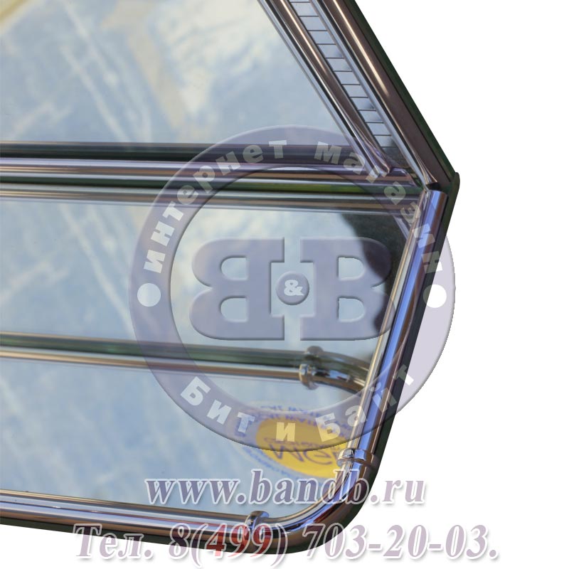 Зеркало с полкой 65х50 см. 122Г серебро куб голубой Картинка № 7