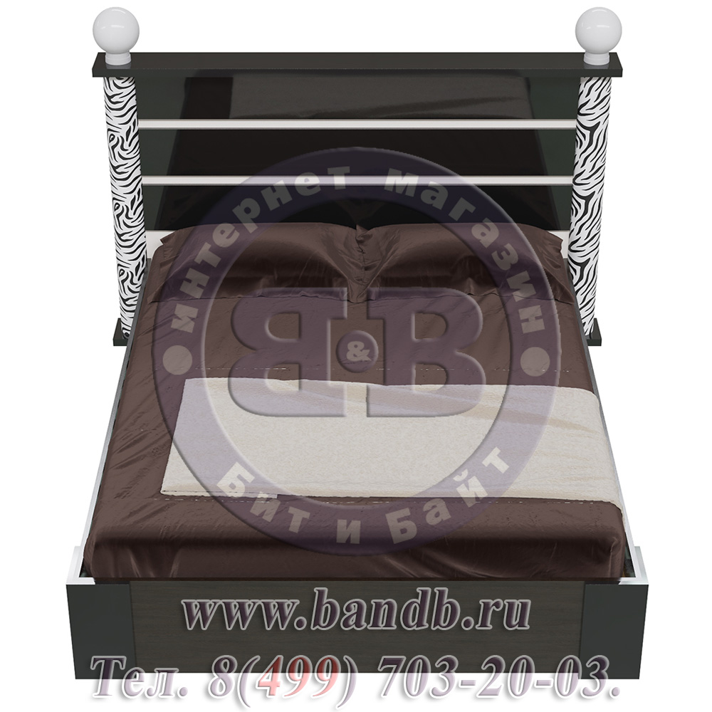 Кровать с подъёмным механизмом Сан-Ремо цвет венге цаво/чёрный глянец Картинка № 5