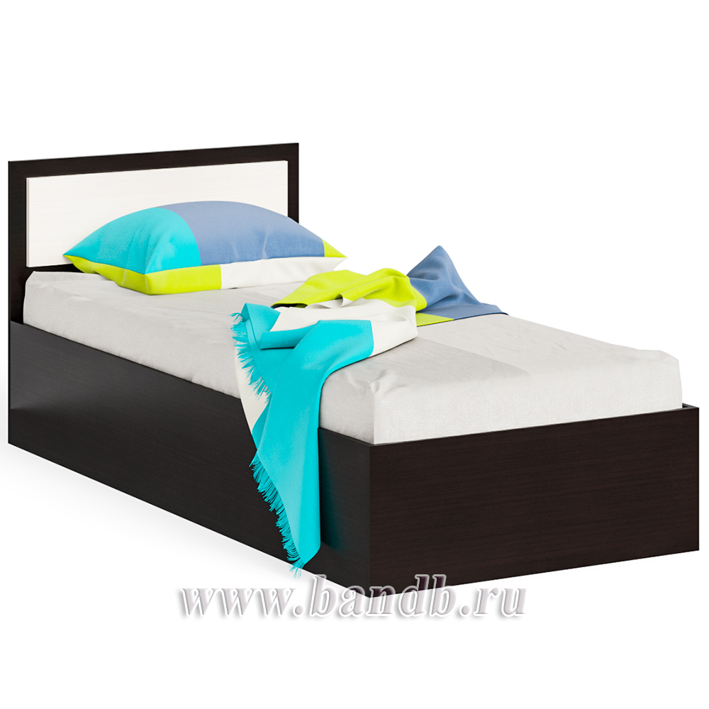 Спальный гарнитур Фиеста Кровать 900 + Тумба + Шкаф 4-х створчатый цвет венге/дуб лоредо Картинка № 6