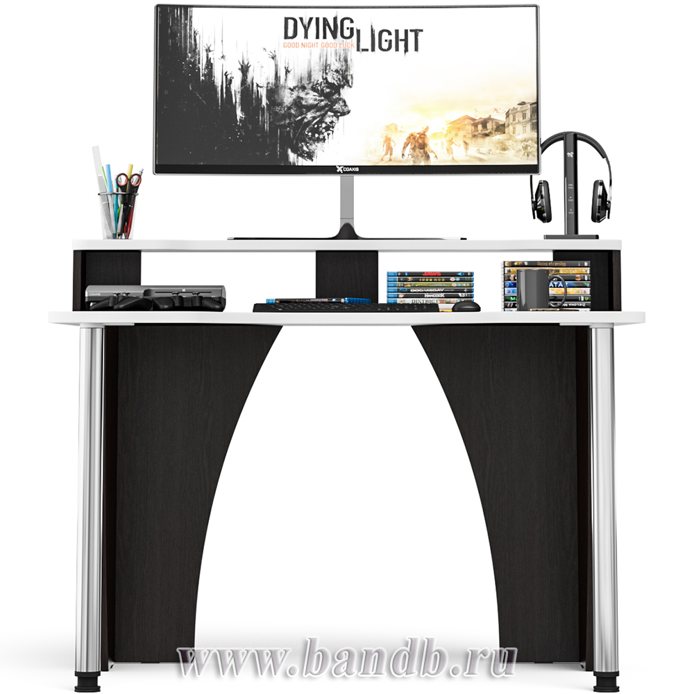 Игровой компьютерный стол с надстройкой С-МД-СК2Н-1200-750 цвет венге/кромка белая Картинка № 5