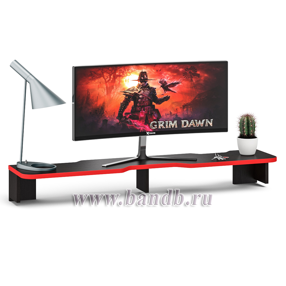 Стол для геймера с надстройкой МД-СК5-1400Н цвет венге/кромка красная Картинка № 10