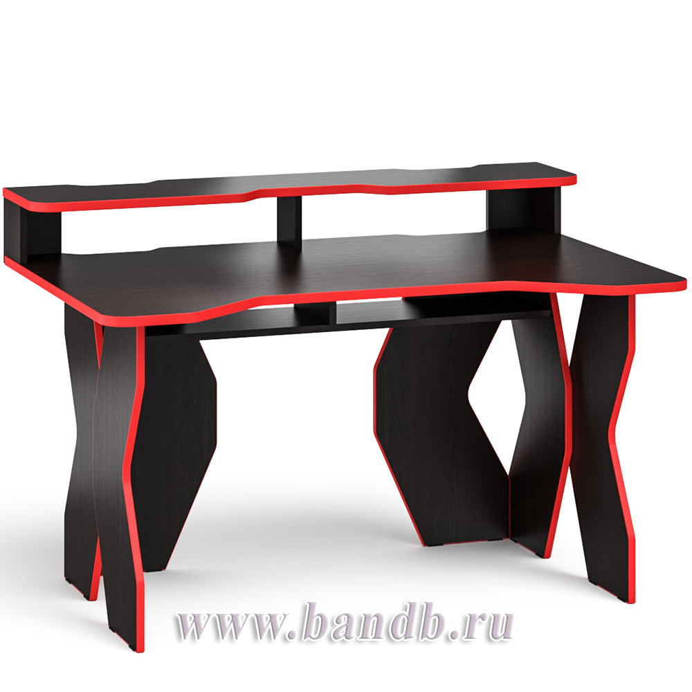 Стол для геймера с надстройкой МД-СК5-1400Н цвет венге/кромка красная Картинка № 2