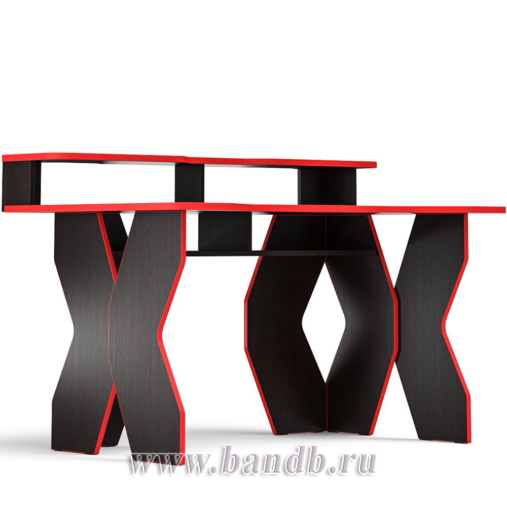 Стол для геймера с надстройкой МД-СК5-1400Н цвет венге/кромка красная Картинка № 4