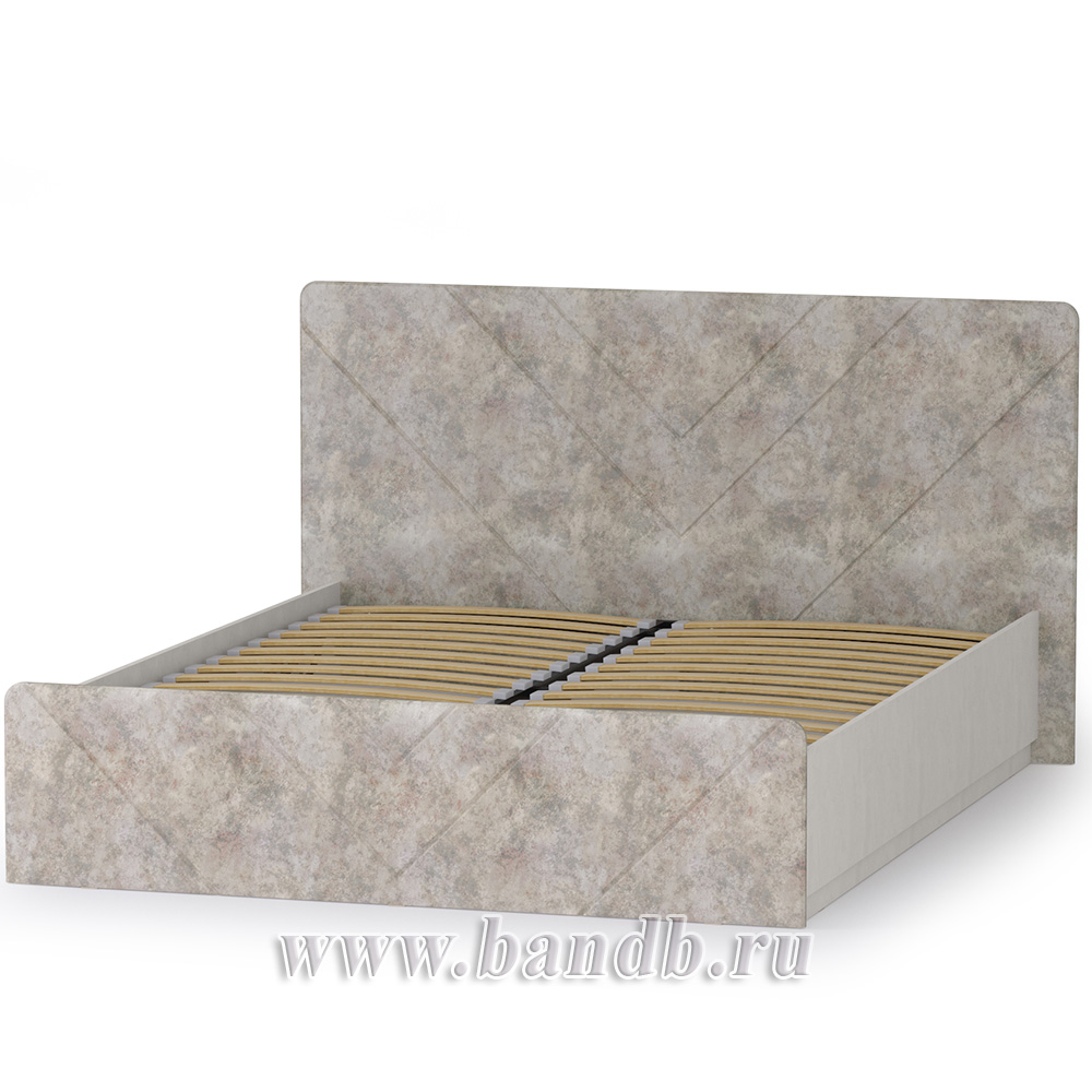 Кровать 1600 с подъёмным ортопедическим основанием Амели 11.31 цвет шёлковый камень/бетон чикаго беж Картинка № 2