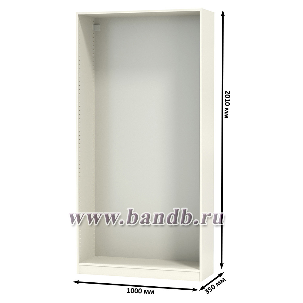 Каркас шкафа ИКЕА ПАКС, цвет белый, ШхГхВ 100х35х201 см., корпус шкафа для гардероба Картинка № 4