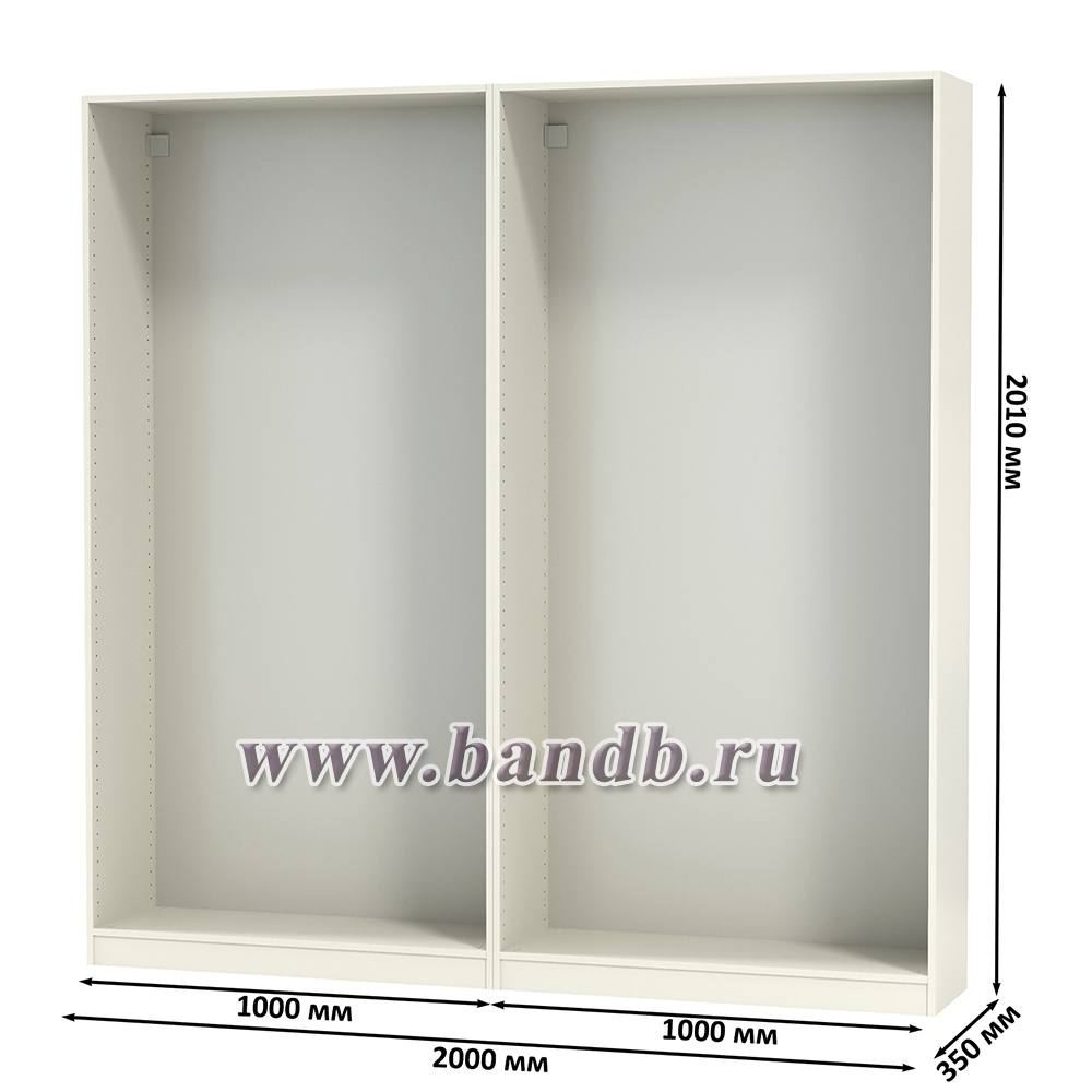 Каркас шкафа ИКЕА ПАКС 200 см., цвет белый, ШхГхВ 200х35х201 см., корпус шкафа для гардероба Картинка № 3