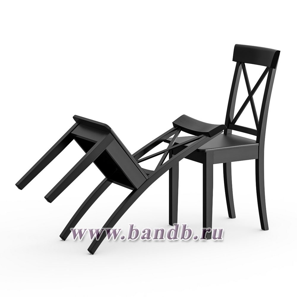 Комплект из двух стульев Мебель--24 Гольф-14 цвет массив берёзы венге, деревянное сиденье венге Картинка № 4