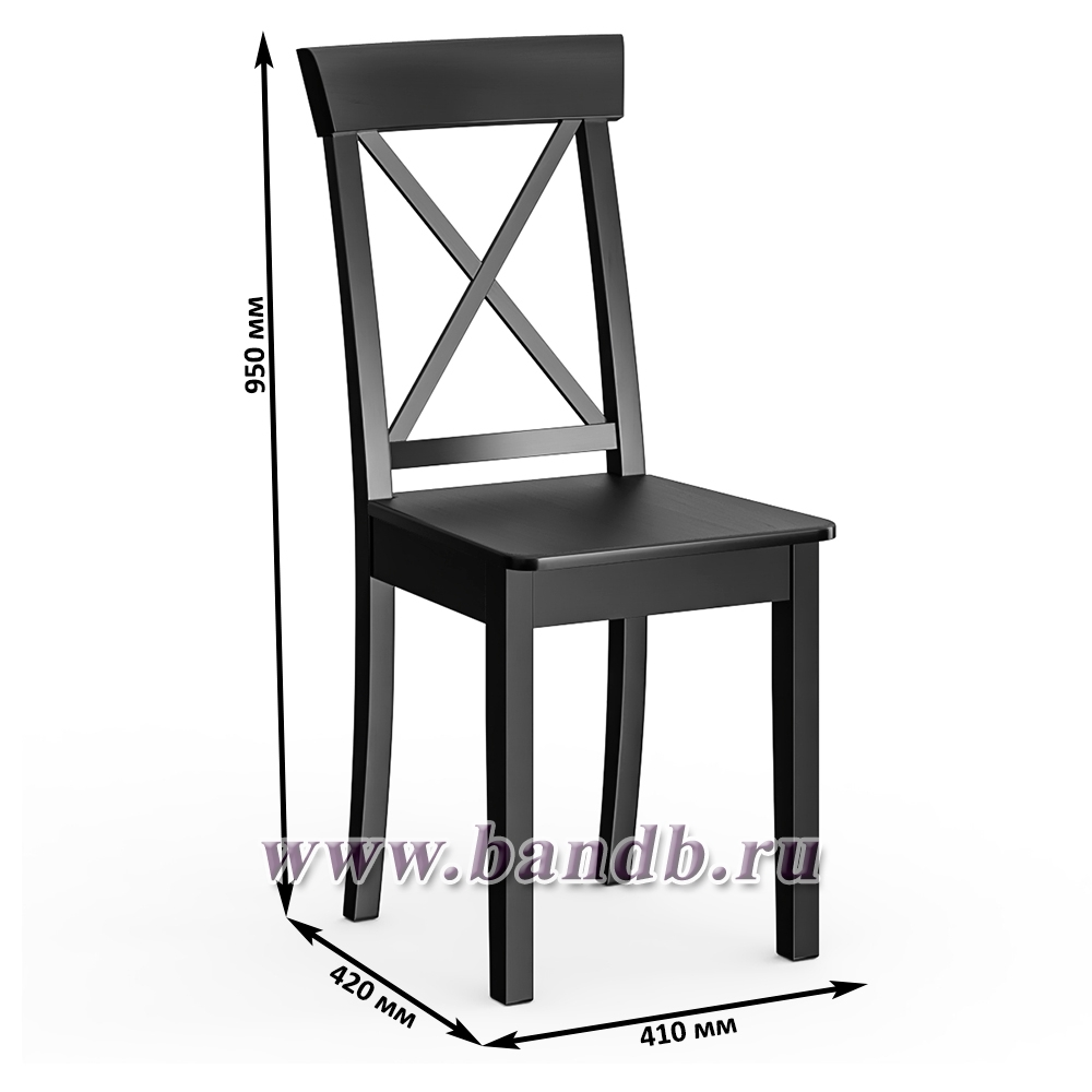 Комплект из двух стульев Мебель--24 Гольф-14 цвет массив берёзы венге, деревянное сиденье венге Картинка № 6
