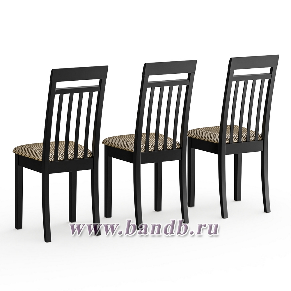 Три деревянных стула Мебель--24 Гольф-11 цвет массив берёзы венге обивка ткань атина коричневая Картинка № 2