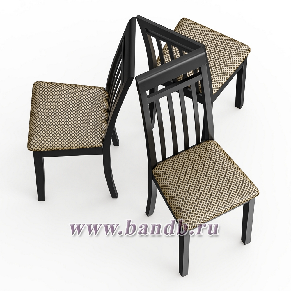 Три деревянных стула Мебель--24 Гольф-11 цвет массив берёзы венге обивка ткань атина коричневая Картинка № 3