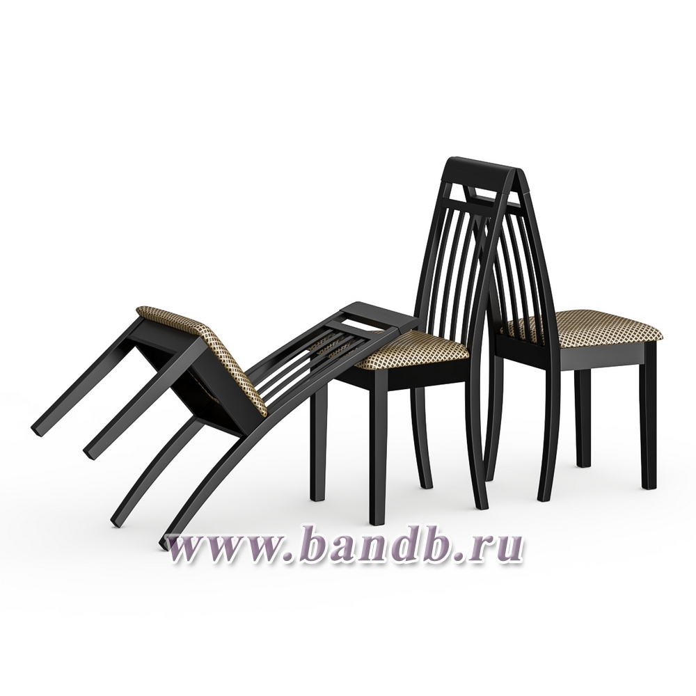 Три деревянных стула Мебель--24 Гольф-11 цвет массив берёзы венге обивка ткань атина коричневая Картинка № 4