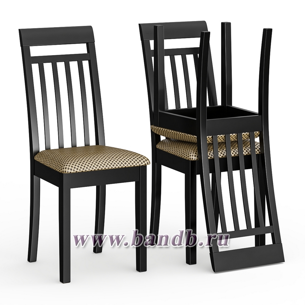 Три деревянных стула Мебель--24 Гольф-11 цвет массив берёзы венге обивка ткань атина коричневая Картинка № 5