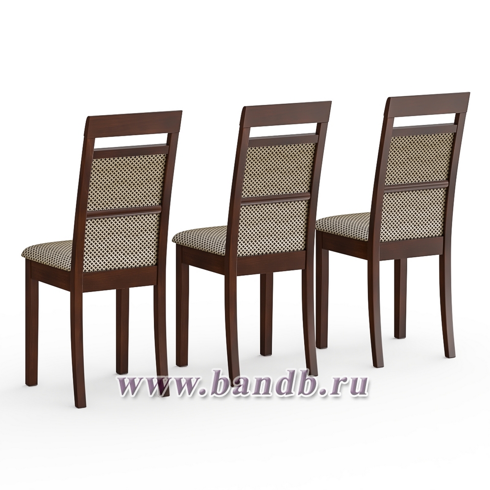 Три обеденных стула Мебель--24 Гольф-12 цвет массив берёзы орех обивка ткань руми 812/8 Картинка № 2