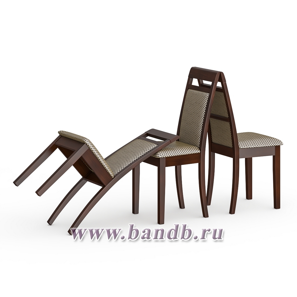 Три обеденных стула Мебель--24 Гольф-12 цвет массив берёзы орех обивка ткань руми 812/8 Картинка № 4