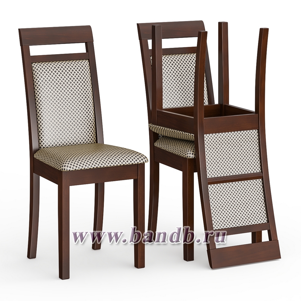 Три обеденных стула Мебель--24 Гольф-12 цвет массив берёзы орех обивка ткань руми 812/8 Картинка № 5