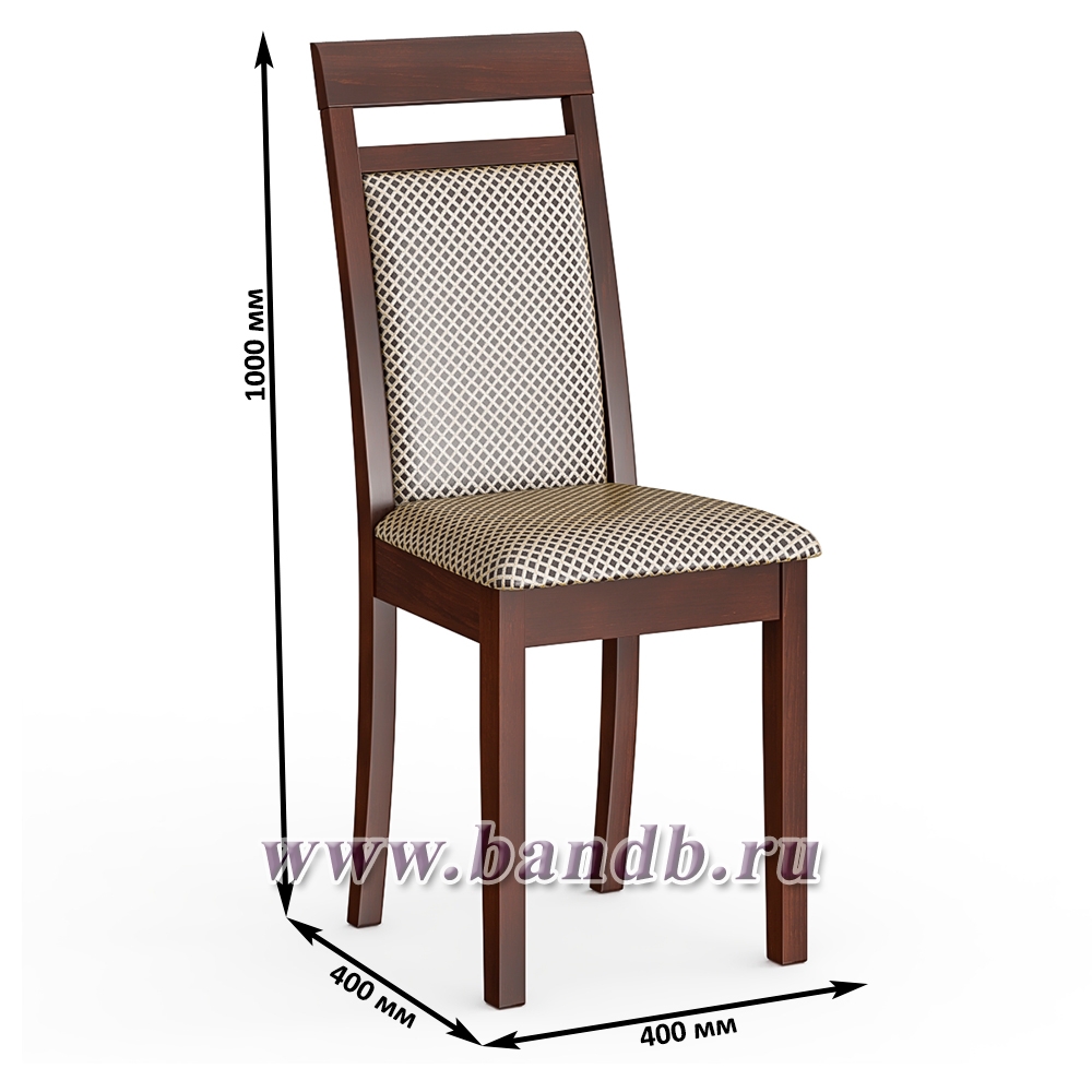 Три обеденных стула Мебель--24 Гольф-12 цвет массив берёзы орех обивка ткань руми 812/8 Картинка № 6