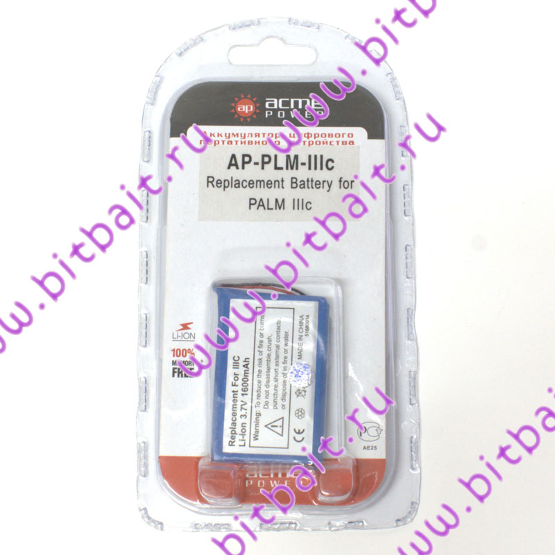 Батарея, аккумулятор Palm IIIc 3.7V 1600mAh Li-ion AcmePower AP-PLM-IIIc Картинка № 3