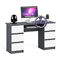 Компьютерный стол с двумя тумбами Мори МС-2 цвет графит/белый