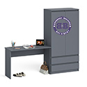 Шкаф с ящиками и дверками Мори 900.1 с письменным столом 1200.1 цвет графит