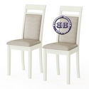 Пара кухонных стульев Мебель--24 Гольф-12 цвет массив берёзы слоновая кость обивка ткань атина бежевая