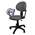 Кресло с подлокотниками Роза ПВМ ткань В2, цвет чёрно-серый