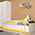 Детская кровать с ящиками и полками Альфа цвет солнечный свет/белый премиум