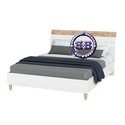 Двуспальная кровать Муссон с ортопедическим основанием цвет белый/дуб эндгрейн элегантный