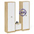 Два шкафа с дверками и обувница с сиденьем П-6 цвет дуб сонома/фасады МДФ белое дерево фрезеровка ромб