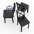 Комплект из трёх стульев Мебель--24 Гольф-14 цвет массив берёзы венге, деревянное сиденье венге