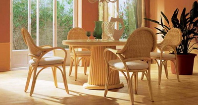 Мебель из плетёного дерева для Вашей кухни 