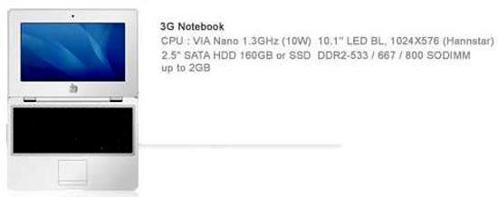 3G Notebook - первый нетбук на базе Full HD