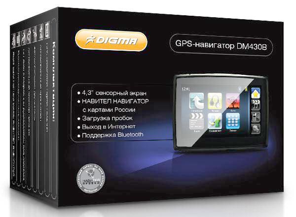 Digma DM430В - три-в-одном - GPS-навигатор, медиа-плеер и гарнитура