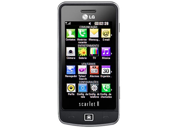телефон с тачскрином и цифровым ТВ-приёмником LG GM600 Scarlet II.
