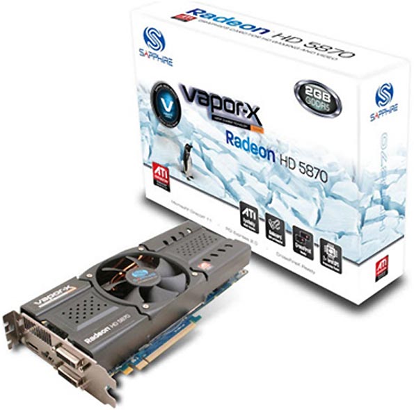 Видеокарты Radeon HD 5870 Vapor-X и Toxic с 2 Гб памяти от Sapphire скоро в продаже.