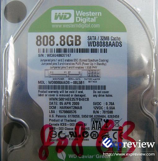 Удачные винчестеры Western Digital на 808,8 Гб