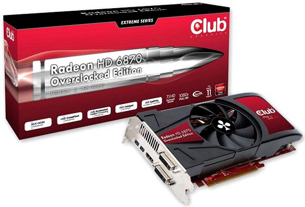 Компания Club 3D выпускает разогнанный видеоадаптер Radeon HD 6870.