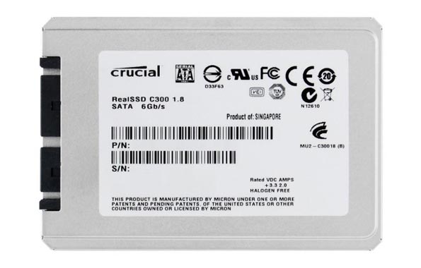 1,8-дюймовые SSD-накопители ёмкостью до 256 Гб - Crucial RealSSD C300.