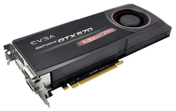 EVGA GeForce GTX 570 Classified: видеокарта с заводским разгоном.