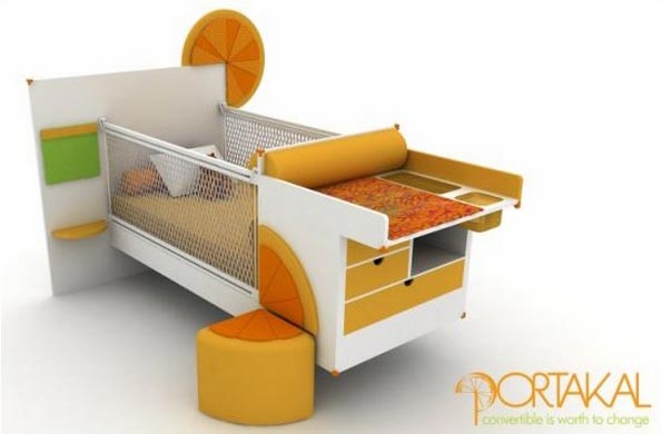 Portakal convertible bed от Есин Исик (Esin Isik) - апельсиновая кровать для детской. 