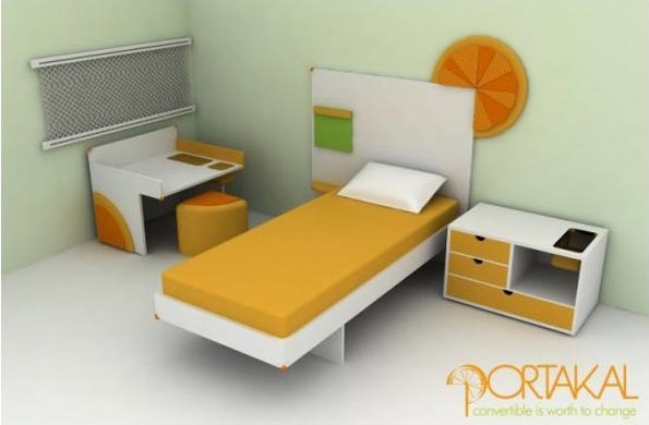 Portakal convertible bed от Есин Исик (Esin Isik) - апельсиновая кровать для детской. 