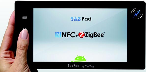 Французская компания TazTag представила планшет TazPad с поддержкой NFC на выставке CeBIT 2011.