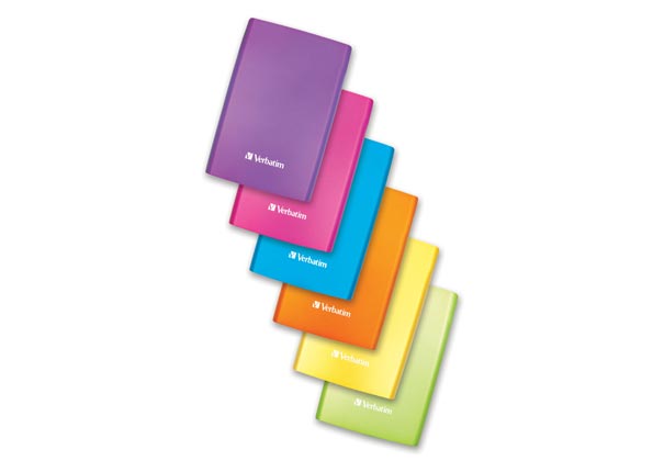 Компания  Verbatim представляет разноцветные винчестеры USB 3.0 Portable Store 'n' Go.